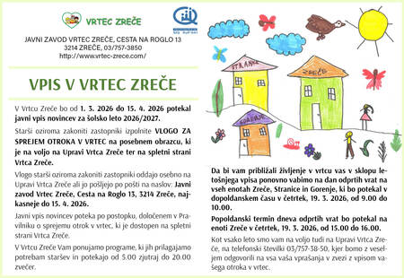 Vrtec Zreče - VPIS